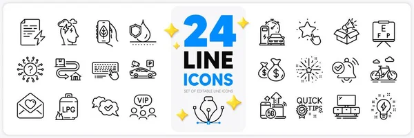 Icons Set Ranking Star Stress Waterproof Line Icons Pack App — Stock Vector