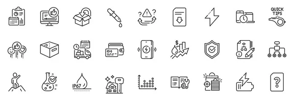 Icons Pack Unknown File Wireless Charging Return Package Line Icons — Stock Vector