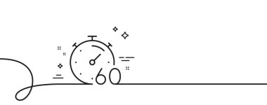 Zamanlayıcı 60 dakikalık hat simgesi. Kıvrımlı tek bir çizgi. Kronometre zaman işareti. Geri sayım saati sembolü. Zamanlayıcı tek ana hatlı şerit. Döngü eğrisi modeli. Vektör