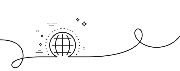 Icône Ligne Globe Continu Une Ligne Avec Boucle Monde Signe — Image vectorielle