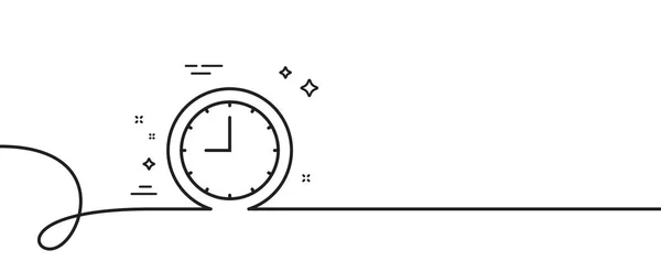 Ikona Linii Zegara Ciągła Linia Lokami Znak Czasu Symbol Office — Wektor stockowy