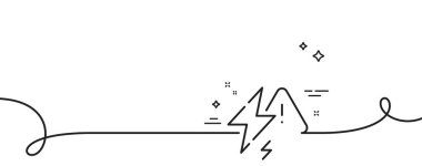 Güç hattı simgesi. Kıvrımlı tek bir çizgi. Flaş elektrik enerji işareti. Şimşek sembolü. Şimşek tek ana hatlı şerit. Döngü eğrisi modeli. Vektör