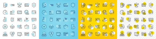 Vector Icons Set Freezing Download Photo Safe Box Line Icons — Stock Vector