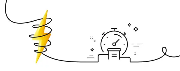 Icône Ligne Temporelle Continu Une Ligne Avec Boucle Chronomètre Temps — Image vectorielle