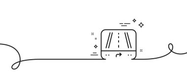 GPS navigasyon çizgisi simgesi. Kıvrımlı tek bir çizgi. Yol işareti. Yol haritası aygıtı sembolü. GPS tek ana hatlı şerit. Döngü eğrisi modeli. Vektör