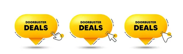Doorbuster Deals Tag Click Here Buttons Special Offer Price Sign — Stock Vector