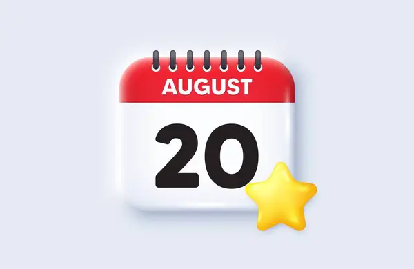 月のアイコンの20日目 カレンダー日付 アイコン イベントスケジュール ミーティングの予定時間 8月20日でした カレンダーイベントのリマインダー日 ベクター — ストックベクタ