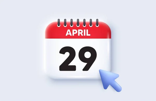 29E Dag Van Maand Icoon Kalender Datum Pictogram Datum Van — Stockvector