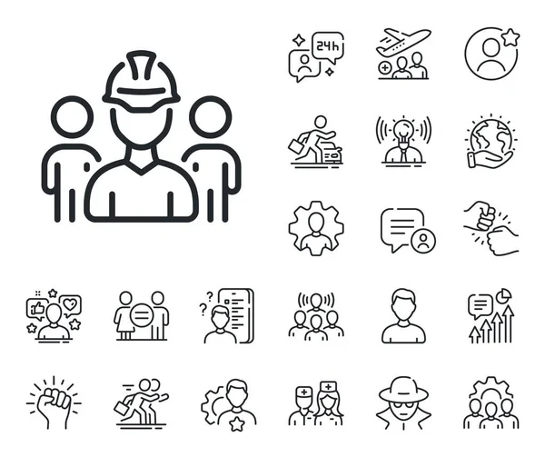 Engineer Architect Group Sign Specialist Doctor Job Competition Outline Icons — Stock Vector