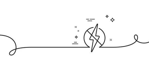 Піктограма Антистатичної Лінії Безперервна Одна Лінія Завитком Знак Блискавки Символ — стоковий вектор