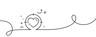 Kalp hedef çizgisi simgesi. Kıvrımlı tek bir çizgi. Duygusal hedef işaretine bayılırım. Sevgililer Günü sembolü. Kalp hedefi tek hatlı şerit. Döngü eğrisi modeli. Vektör