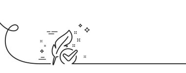 Hipoalerjenik test çizgisi simgesi. Kıvrımlı tek bir çizgi. Tüy işareti. Sentetik sembol yok. Hipoalerjenik test edilmiş tek ana hatlı kurdele. Döngü eğrisi modeli. Vektör