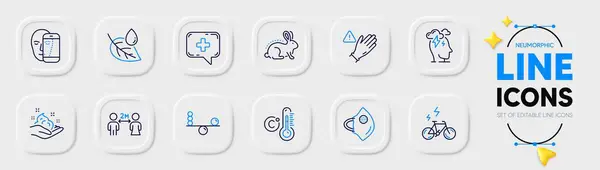Skin Care Balance Medical Chat Line Icons Web App Pack — Stock Vector