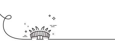 Arena stadyum çizgisi ikonu. Kıvrımlı tek bir çizgi. Spor kompleksi işareti. Şampiyonluk sembolü. Arena Stadyumu tek hatlı şerit. Döngü eğrisi modeli. Vektör