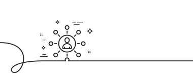 İş ağı çizgisi simgesi. Kıvrımlı tek bir çizgi. Takım çalışması ya da İnsan Kaynakları işareti. Tek hatlı şerit kurdelesini bağlıyorum. Döngü eğrisi modeli. Vektör