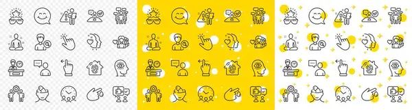 Outline Voting Kampagne Meeting Time Und Search People Line Icons — Stockvektor