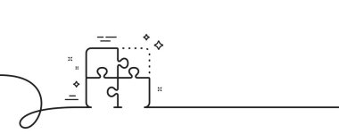 Bulmaca çizgisi simgesi. Kıvrımlı tek bir çizgi. Mühendislik stratejisi işareti. Bulmaca tek ana hatlı kurdele. Döngü eğrisi modeli. Vektör