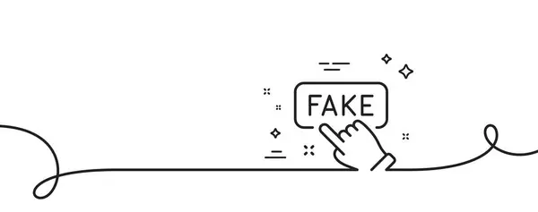 Ikona Falešné Informační Linky Nepřetržitá Jedna Řada Kudrlinkami Znamení Propagandistického — Stockový vektor