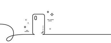 Akıllı telefon kapağı simgesi. Kıvrımlı tek bir çizgi. Telefon işareti. Mobil cihaz sembolü. Akıllı telefon kapağı tek hatlı şerit. Döngü eğrisi modeli. Vektör