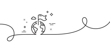 Harita çizgisi simgesinde bayrak. Kıvrımlı tek bir çizgi. Hedef tabelası. Konum rozeti sembolü. Varış noktası bayrağı, tek ana hat şeridi. Döngü eğrisi modeli. Vektör