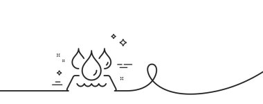 Su geçirmez çizgi simgesi. Kıvrımlı tek bir çizgi. Suya dayanıklı. Koruma sembolünü bırak. Su geçirmez tek şerit. Döngü eğrisi modeli. Vektör