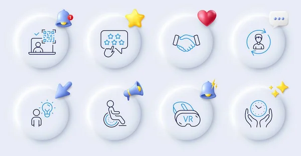 Iconos Línea Disability Ranking Star Botones Con Campana Discurso Chat — Archivo Imágenes Vectoriales
