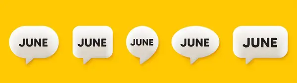 Junio Icono Del Mes Burbujas Chat Voz Conjunto Calendario Eventos — Vector de stock