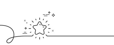 Yıldız çizgisi simgesi. Kıvrımlı tek bir çizgi. Kazanan ödül işareti. Değerlendirme sembolü. Yıldız tek şeritli şerit. Döngü eğrisi modeli. Vektör