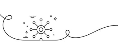 Çoklu kanal simgesi. Kıvrımlı tek bir çizgi. Çoklu görev işareti. Omnichannel sembolü. Çok kanallı tek hatlı şerit. Döngü eğrisi modeli. Vektör