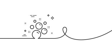 Temiz baloncuklar çizgisi simgesi. Kıvrımlı tek bir çizgi. Çamaşır şampuanı tabelası. Kıyafet temizleme sembolü. Temiz baloncuklar tek ana hatlı kurdele. Döngü eğrisi modeli. Vektör