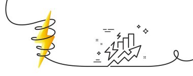 Tüketim çizgisi simgesi. Kıvrımlı tek bir çizgi. Elektrik akımı yükseltme işareti. Enerji enflasyonu sembolü. Tüketim büyümesi tek ana hatlı şerit. Enerjiyle döngü eğrisi. Vektör