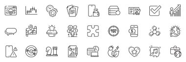 Uygulama için simgeler Candlestick grafiği, müzikal not ve Siber saldırı çizgisi simgeleri arasında Messenger, Map, Zaman yönetimi ince simge web seti gibi paketlenmiştir. Bahşiş, hedef alma. Vektör