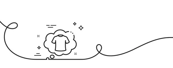 Ícone Linha Shirt Contínua Uma Linha Com Ondulação Sinal Camisa — Vetor de Stock