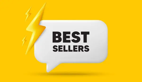 Best Sellers Tag Speech Bubble Banner Power Energy Special Offer — Stock Vector