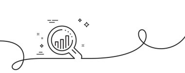Seo analiz çizgisi simgesi. Kıvrımlı tek bir çizgi. Web hedefleme tabelaları. Trafik yönetimi sembolü. Seo, tek bir taslak şeridi analiz et. Döngü eğrisi modeli. Vektör