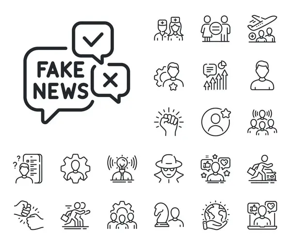 Propaganda Conspiracy Chat Sign Specialist Doctor Job Competition Outline Icons — Stock Vector