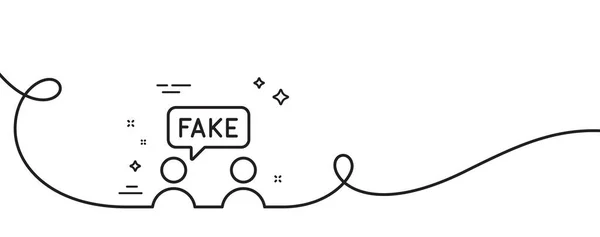Gefälschte Informationszeilen Kontinuierlich Eine Linie Mit Locke Sozialpropagandazeichen Falsches Wahrheitssymbol — Stockvektor