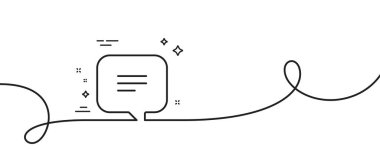 Metin mesaj satırı simgesi. Kıvrımlı tek bir çizgi. Sohbet tabelası. Konuşma balonu sembolü. Tek hatlı metin mesajı şeridi. Döngü eğrisi modeli. Vektör