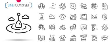 Kart Paketi, Uluslararası uçuş ve Infochart çizgi simgeleri. 5g internet, 24h hizmeti, Hold T-shirt resim simgeleri dahil. Tarafsız, iş portföyü, yıldız işaretleri. Hava bulutlu. Vektör