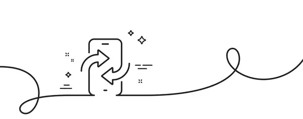 Das Symbol Der Telefonverbindung Kontinuierlich Eine Linie Mit Locke Smartphone — Stockvektor