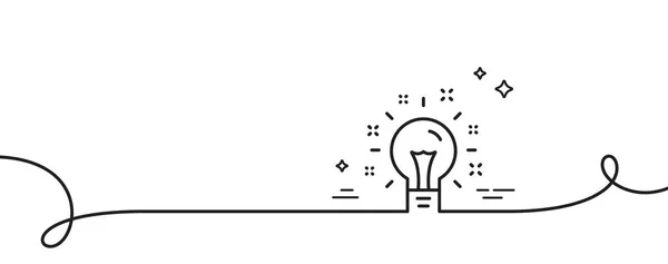 Idea Line Icon Continuous One Line Curl Light Bulb Lamp — Stock Vector