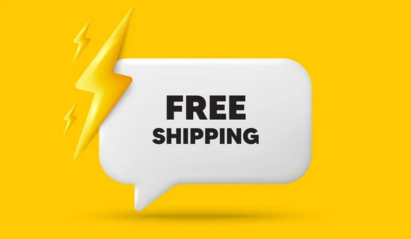 Free Shipping Tag Speech Bubble Banner Power Energy Delivery Included — Stock Vector