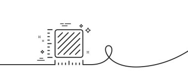 Metre kare çizgi simgesi. Kıvrımlı tek bir çizgi. Oda boyut işareti. Bölgesel ölçüm sembolü. Metrekare tek hatlı şerit. Döngü eğrisi modeli. Vektör
