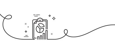 Rapor satırı simgesi. Kıvrımlı tek bir çizgi. Sütun grafiği, pasta grafiği işareti. Piyasa analizi sembolü. Tek bir taslak şerit rapor et. Döngü eğrisi modeli. Vektör