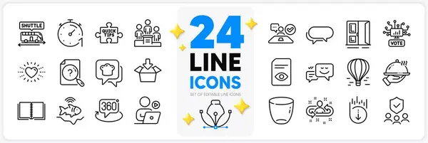 Icons Set Get Box Search Document Book Line Icons Pack — Stock Vector
