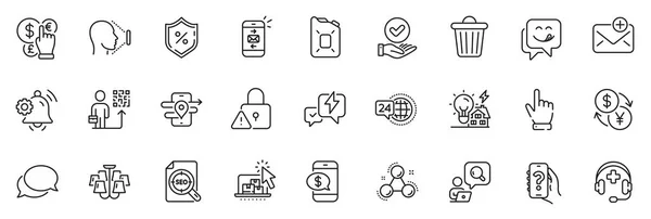 Icons Pack Face Canister Oil Phone Payment Line Icons App — Stock Vector