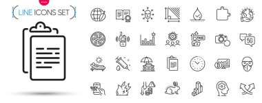 Bir paket Verici, Ateş Enerjisi ve 5 gramlık internet hattı simgeleri. Tıbbi maske, kablo TV bölümü, yüz biyometrik resim simgeleri dahil. Beyin çalışıyor, not panosu, eğitim tabelaları. Vektör