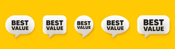 Best Value Tag Chat Speech Bubbles Set Special Offer Sale — Stock Vector