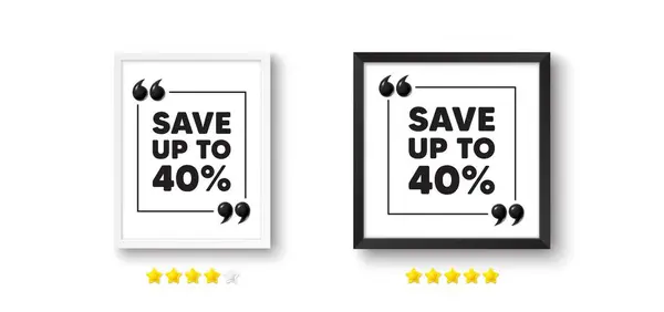 Picture Frame Quotation Icon Percent Discount Sale Offer Price Sign — Stock Vector
