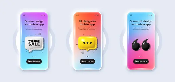Phone Mockup Gradient Screen Weekend Sale Tag Special Offer Price — Stock Vector